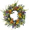 22 Inch Summer Floral Wreath for Front Door, Sunflower and Daisy with Eucalyptus Leaves,Mixed Flower,Fairy Lights,Artificial Wreath for Front Door Summer Outdoor Home Decor Summer Decor